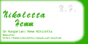 nikoletta hemm business card